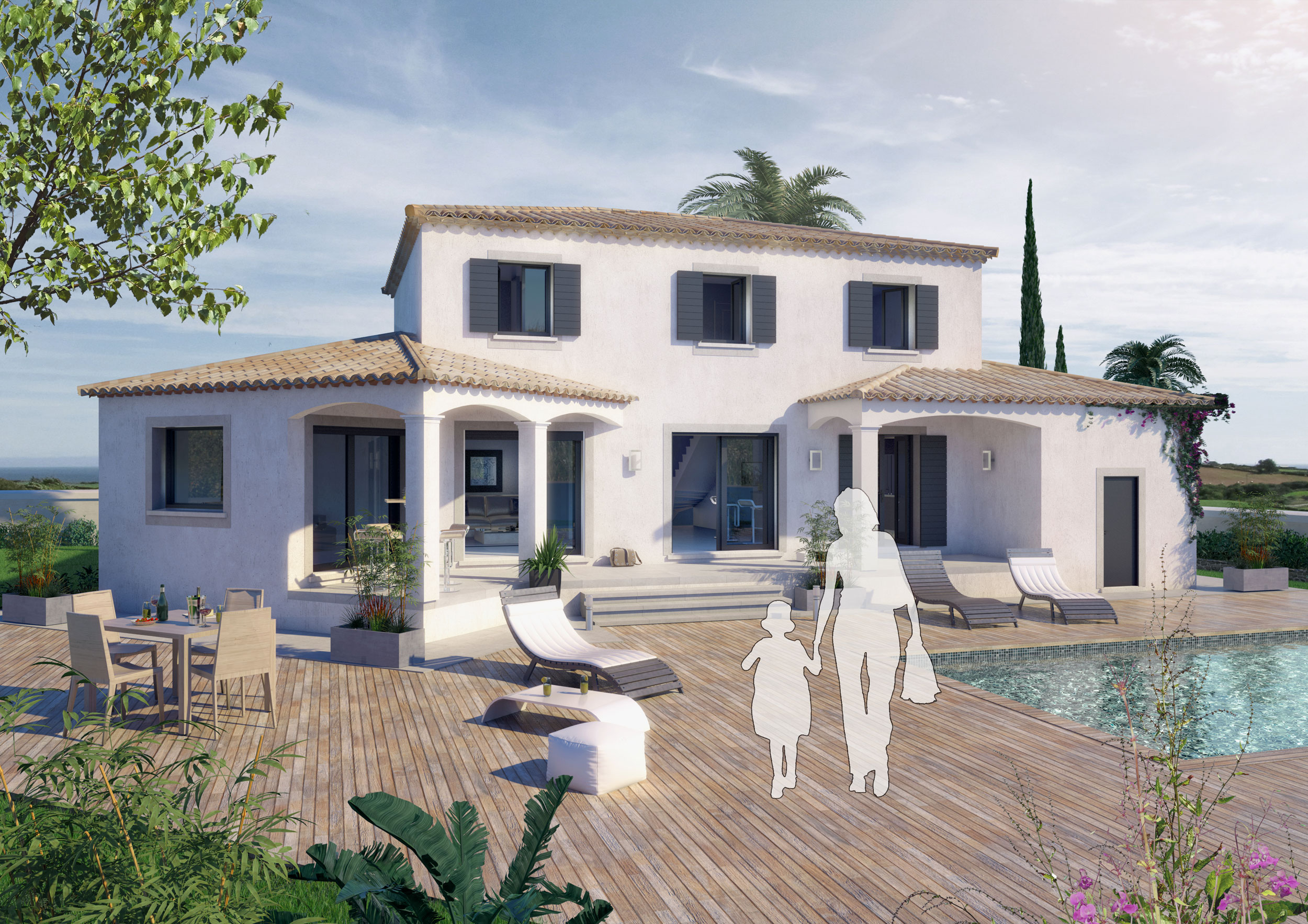 Image 3d de promotion immobilière Maison individuelle constructeur Hérault
