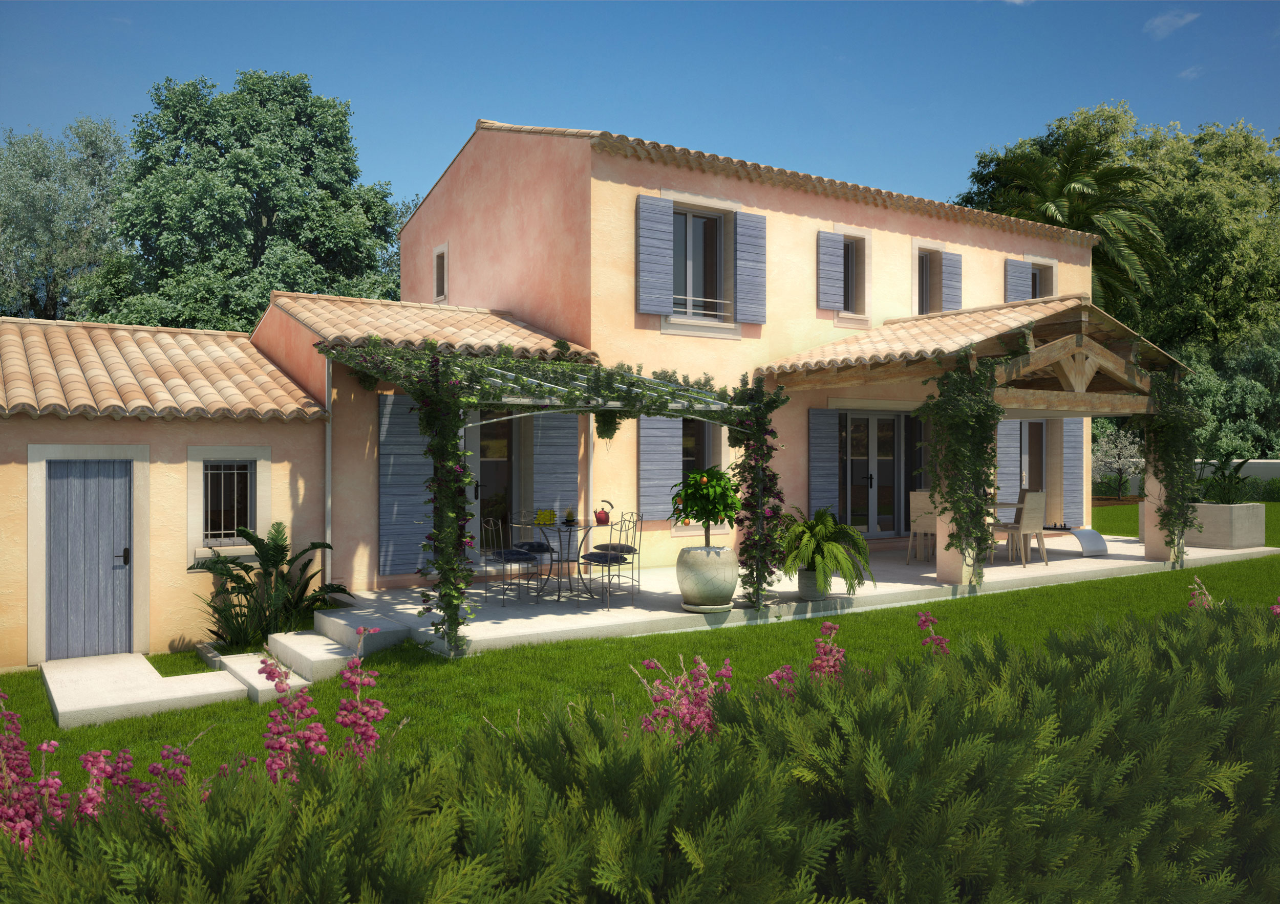 Perspective 3d Maison individuelle promotion immobilière herault 34 Montpellier
