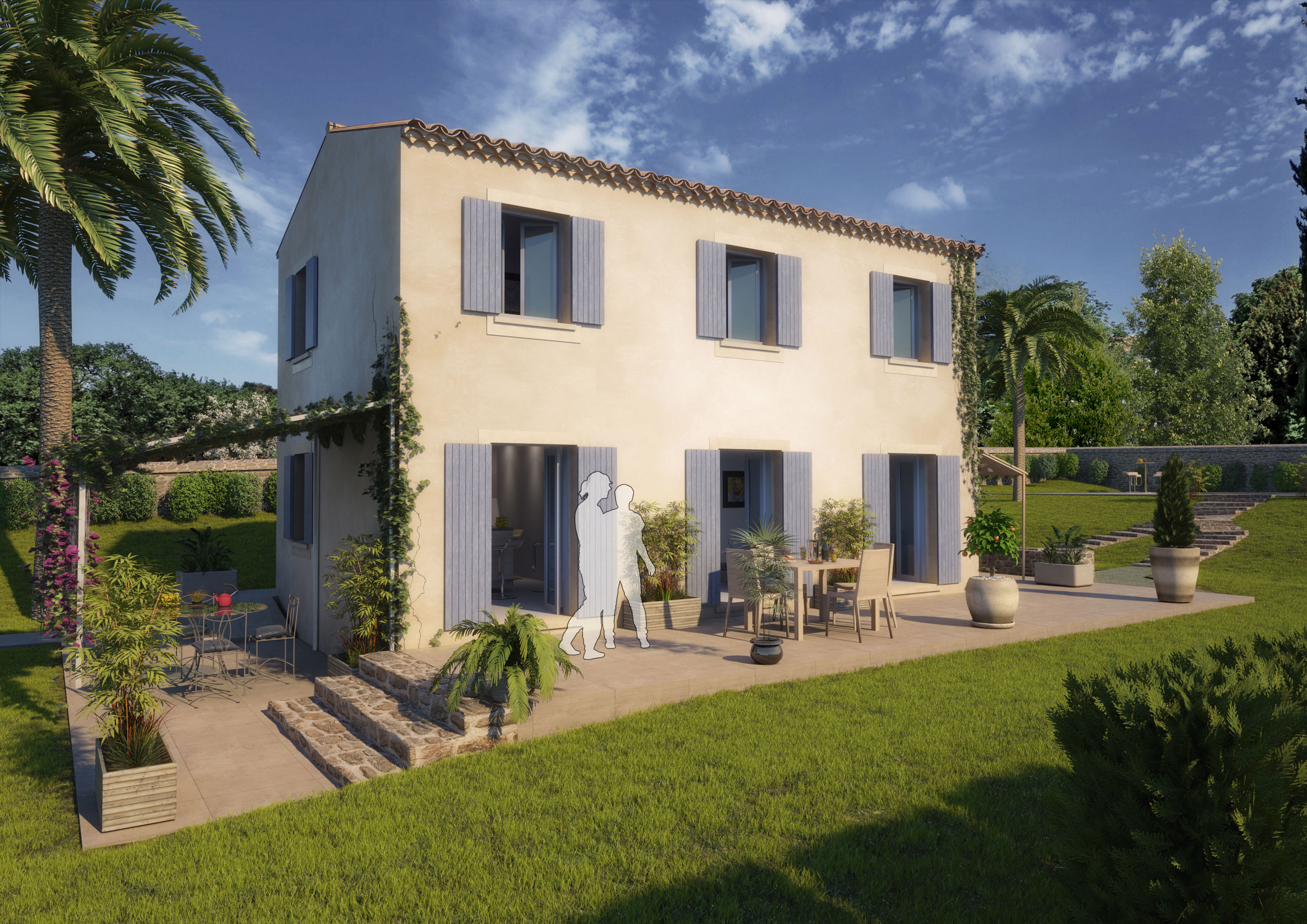 Illustration 3d Maison individuelle promotion immobilière