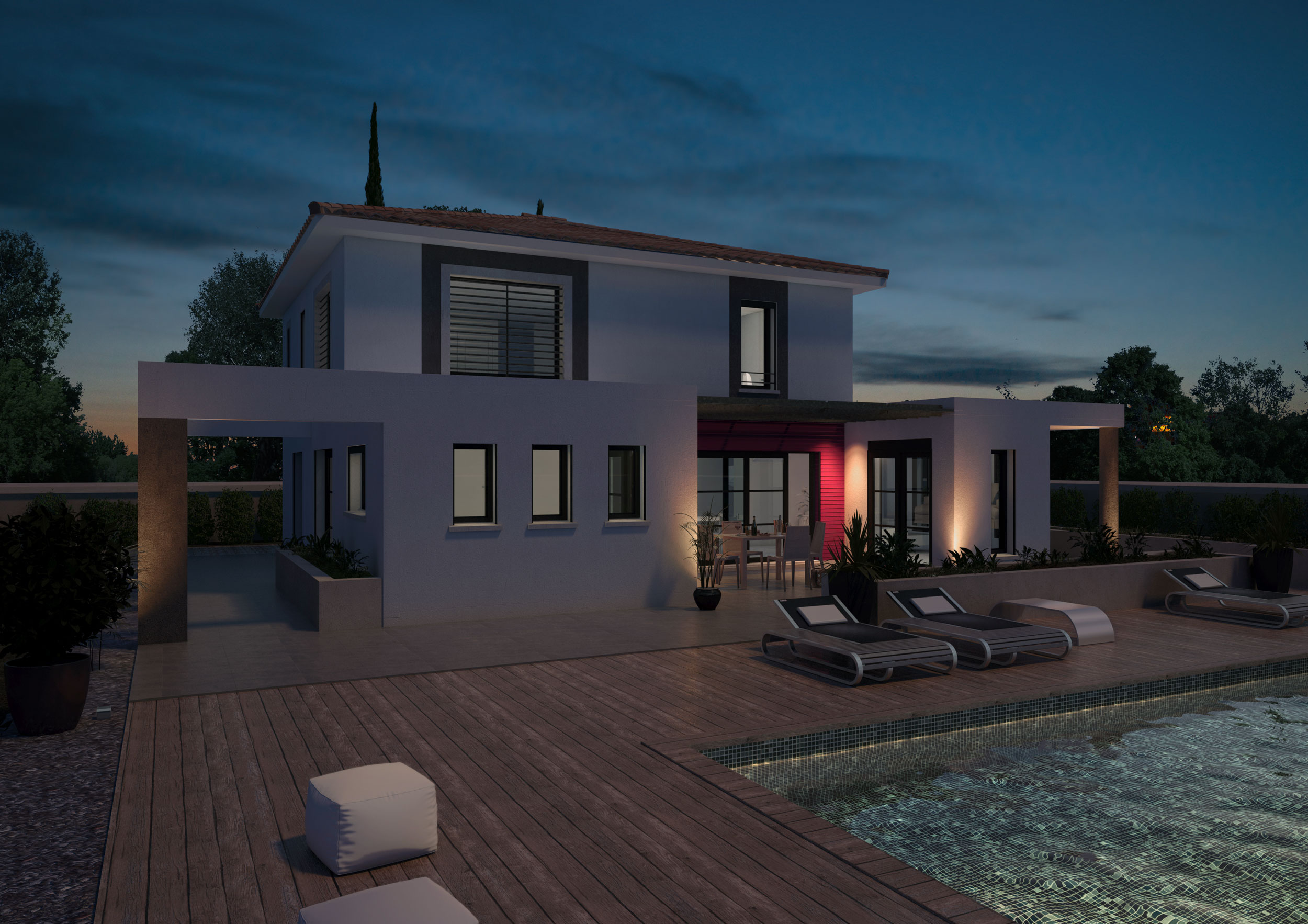 Illustration 3d Promotion immobilière maison individuelle