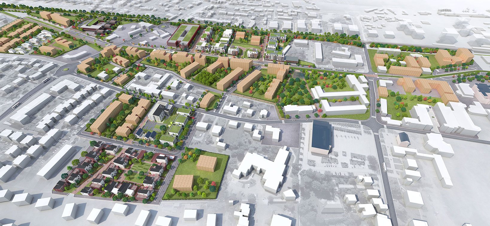 Modelisation 3d et animation 3d urbanisme ecoquartier du Hameau